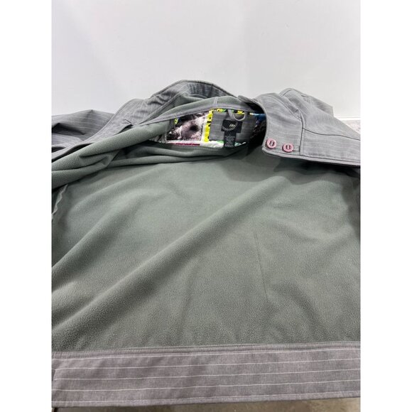 686 Men’s Sz. L Waterproof Hooded Snowboard Jacket Gray Pinstripe - Picture 6 of 11